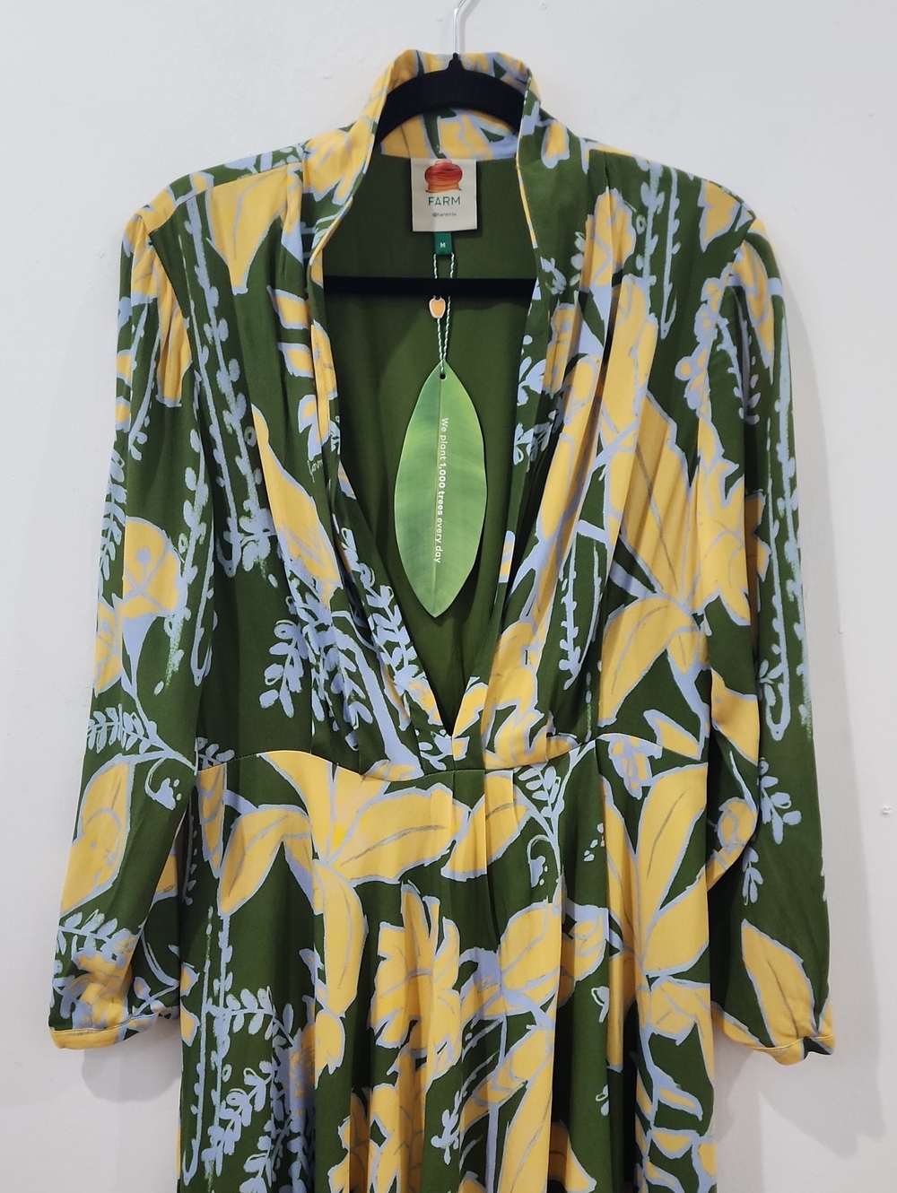 Farm Rio Foliage Sketch V Neck Maxi Dress - Picture 4 of 16